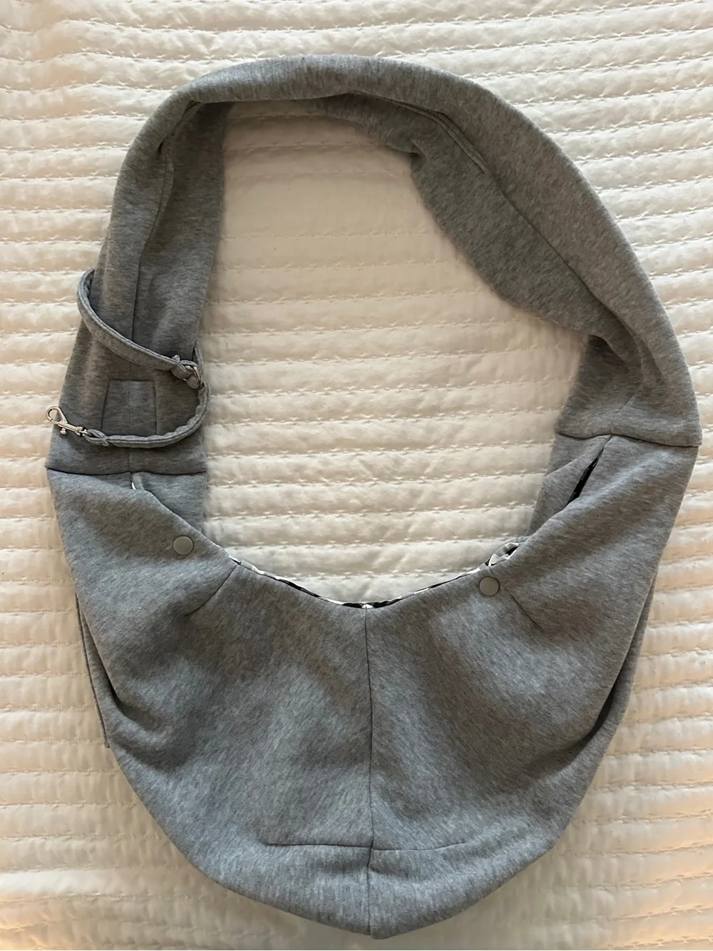 Grey Soft Pet Sling Carrier with Safety Leash